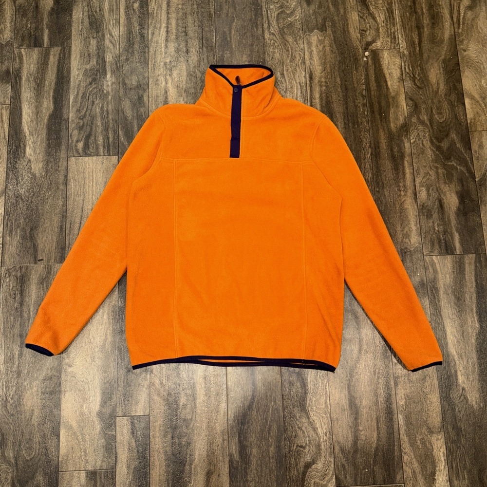 JoS‎ A Bank 1905 Fleece 1/4 Zip Pullover Sweater Longsleeve Men's Size M Orange